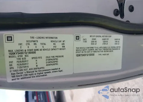 2001 Cadillac Seville Sts из США, поврежденный, VIN 1G6KY549X1U180690